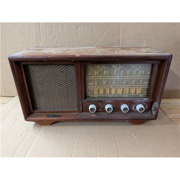 Vintage Wood Electrohome Power Operated Radio 18x10" (Not Tested)