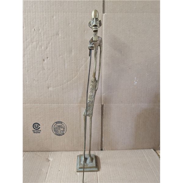Vintage Brass Statue Tribal Design