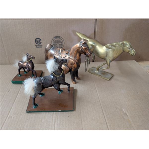 Vintage Horse Lot (1) Brass and (2) Possible Brass Like Items