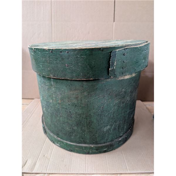 Vintage Storage Wooden Round Box  14x17"