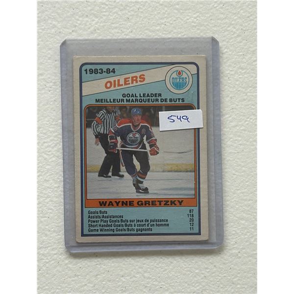 Wayne Gretzky - 1983-84 Goal Leader - Hockey Card
