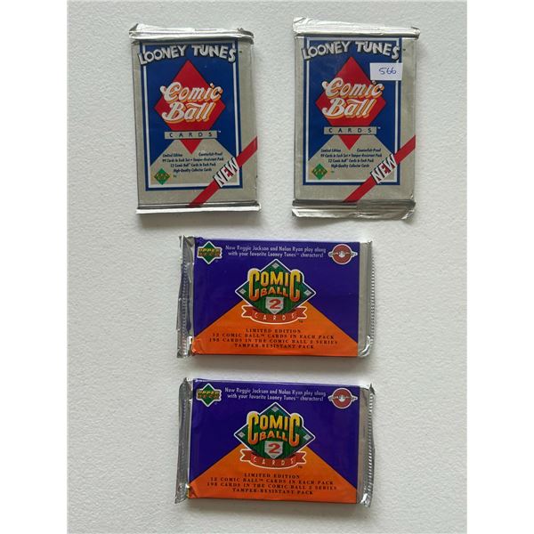 Comic Ball Baseball Wax Packs (4 Unopened Packs)