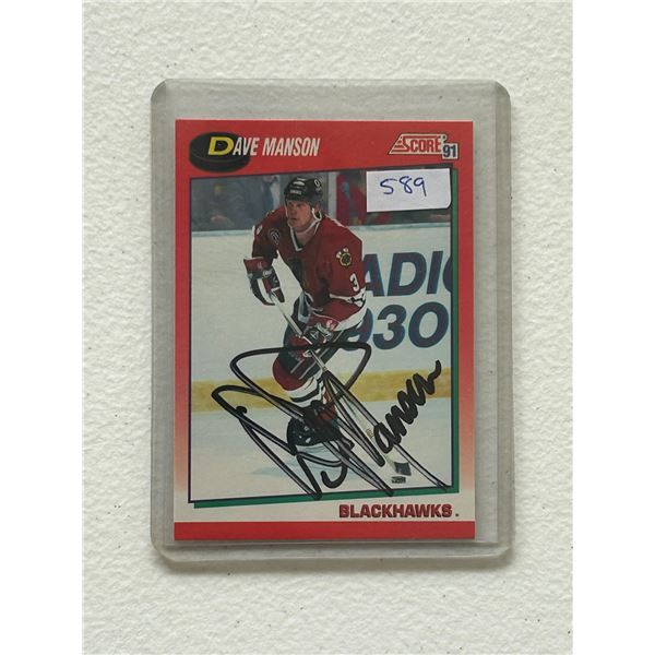 Dave Manson - Autographed Hockey Card