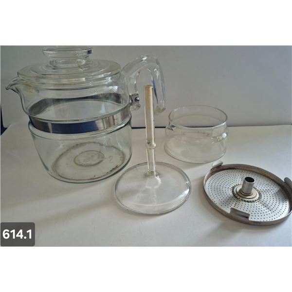 614. Pyrex 4-cup coffee percolator - hard to find!