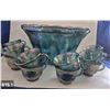 Image 1 : 615. Large Indiana Glass carnival punch bowl set with 12 cups - no damage