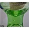Image 7 : 618. Uranium glass green depression glass oil lamp - perfect condition, really glows!