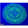 Image 1 : 619. Uranium glass Royal Lace green depression glass plate - no damage, glows