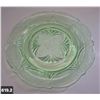 Image 2 : 619. Uranium glass Royal Lace green depression glass plate - no damage, glows