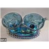 Image 3 : 621. Indiana Glass creamer, sugar, & tray carnival glass - no damage