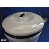 Image 2 : 625. Antique white & black enamelled cook stove hot water kettle - great shape, couple chips