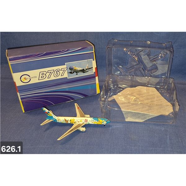 626. Diecast "Big Shooter" Pokemon Boeing B767 Airplane 1:400 -1990s, new in box