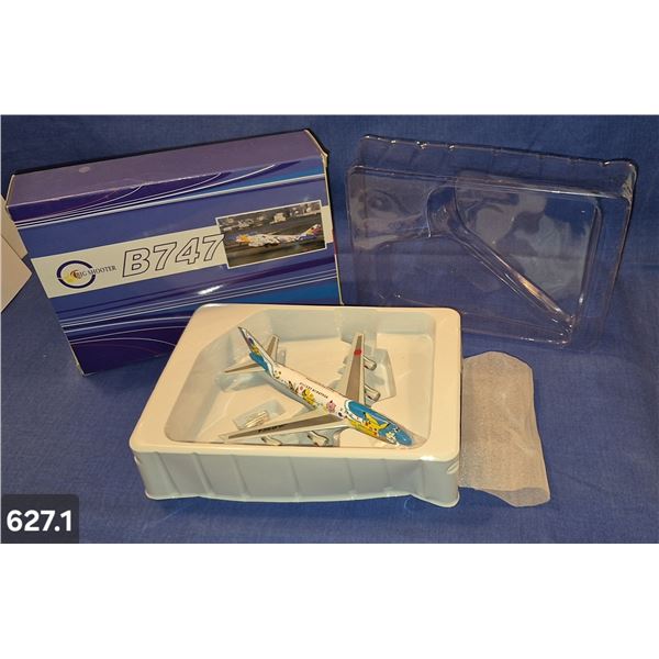 627. Diecast "Big Shooter" Pokemon Boeing B747 Airplane 1:400 -1990s, new in box