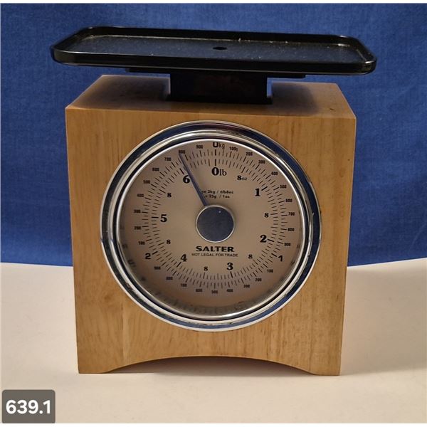 639. MCM wooden kitchen scale