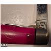 Image 2 : 640. Red pocket (jack) knife, 2-blade, made by Ulster, New York - good condition