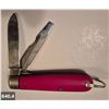 Image 4 : 640. Red pocket (jack) knife, 2-blade, made by Ulster, New York - good condition