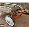 Image 2 : 649. 1950s child's wooden and steel wagon - good and solid, wheels great, needs re-varnishing - 40 i