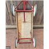 Image 3 : 649. 1950s child's wooden and steel wagon - good and solid, wheels great, needs re-varnishing - 40 i