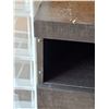 Image 3 : TV stand and rolling plastic cabinet- both have some damage on them - top loose on TV stand