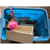 Image 1 : Tub full of misc items- décor, vase
