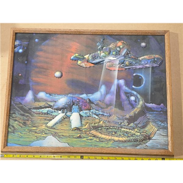 cloth picture in a frame- 25" by 19"
