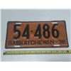 Image 1 : 1936 Saskatchewan License Plate.