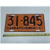 Image 1 : 1947 Saskatchewan License Plate.