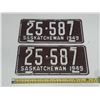 Image 1 : 1949 Saskatchewan License Plate. (In Pair)