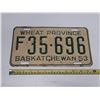 Image 1 : 1953 Saskatchewan License Plate. (Wheat Province)