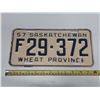 Image 1 : 1957 Saskatchewan License Plate. (Wheat Province)