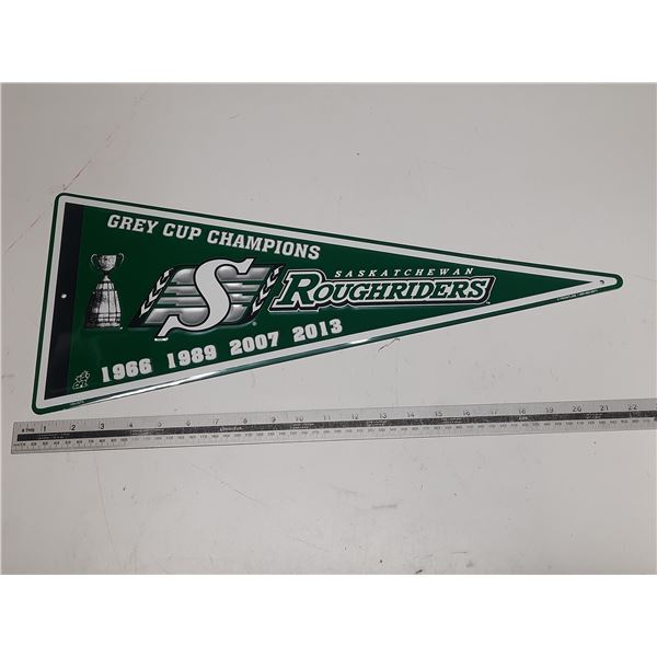 Saskatchewan Roughriders Metal Flag.