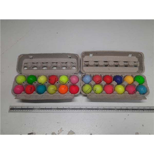 Two Box of Dozen Colored Golf Balls.