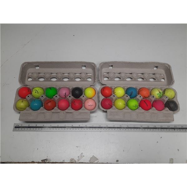 Two Box of Dozen Colored Golf Balls.