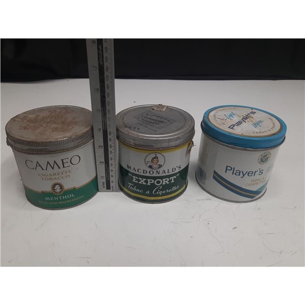 (3) Tobacco Tins - Players, Cameo, Mac Donald.