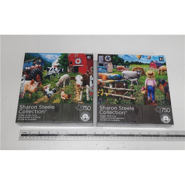 (2) 750 Pc Puzzles