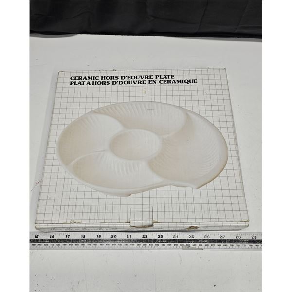 Ceramic Hour D’oeuvres Plate in Original Box