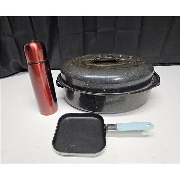 Small Frying Pan, Roaster, Stainless Steel Water Bottle