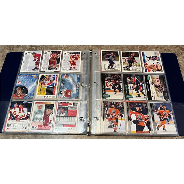 Hockey card binder of Canadian NHL Teams. 30 pages. 270 different cards. Mixed Brands. Mixed Years.