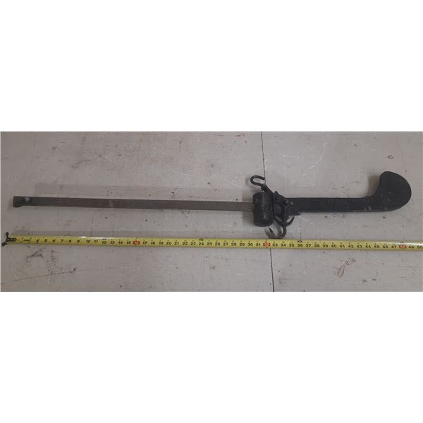 Antique beam scale for weighing heavy items. (Length 50")