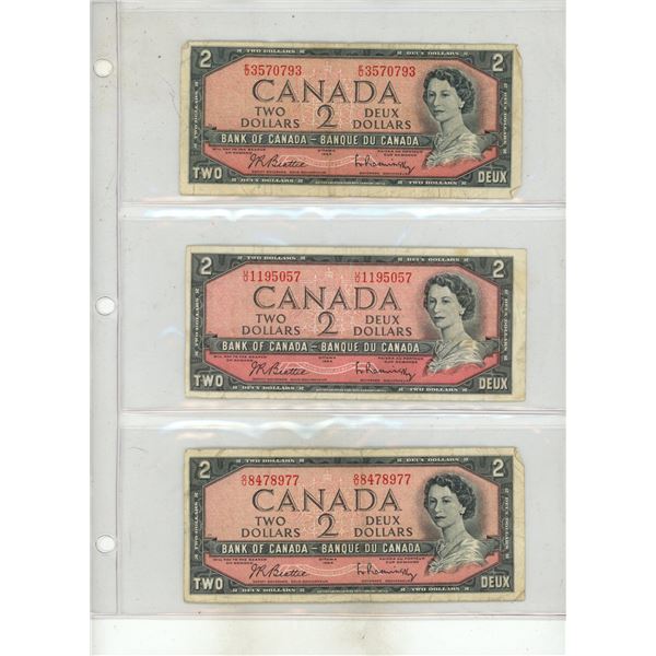 (6) 1954 Canada Two Dollars.