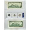 Image 2 : (2) 1967 Canada One Dollars (Uncirculated), 1967 Canada Silver 25 Cents and Silver 10 Cents, 5 Cents