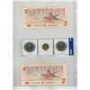 Image 2 : (2) 1986 Canada Two Dollars (Uncirculated), (2) 1986 Canada One Dollar (Coin), 1943 Canada Tombac 5 