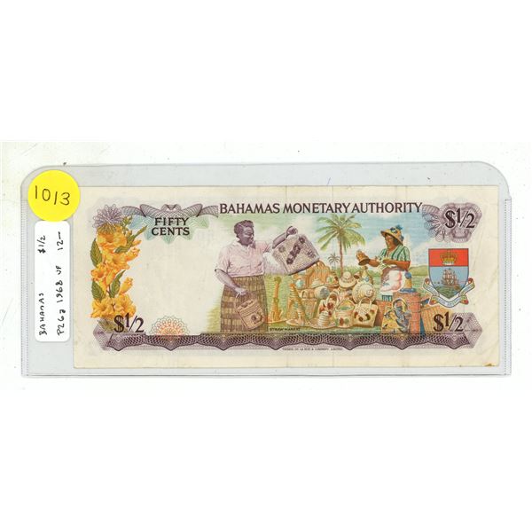 Bahamas. 1968 50 Cents. Market scene. VF.