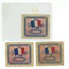 Image 2 : Set of 3 French Allied Military Currency notes. 1944 2 Francs, 5 Frances & 10 Francs. VG-Fine.