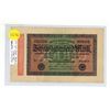 Image 1 : Germany – Weimar Republic. 1923 20,000 Mark Reichsbanknote. VF.