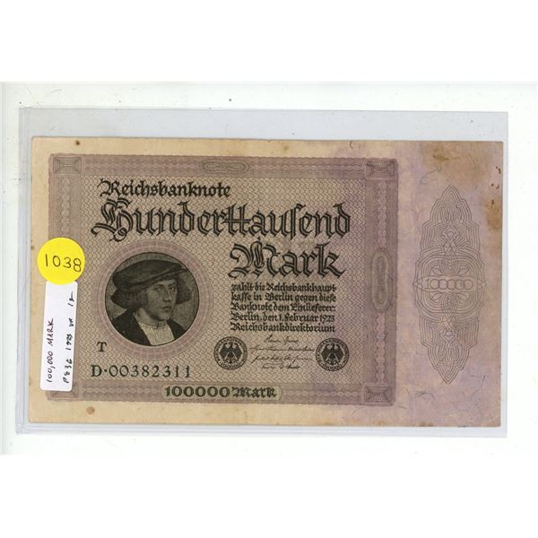 Germany – Weimar Republic. 1922 500,000 Mark Reichsbanknote. VF.