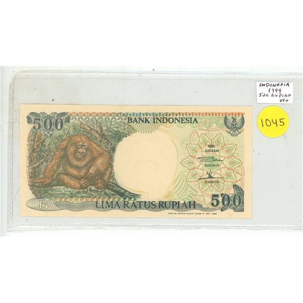 Indonesia. 1999 500 Rupiah. Orangutan. VF+.