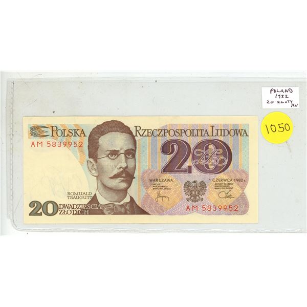 Poland. 1982 20 Zloty. AU.