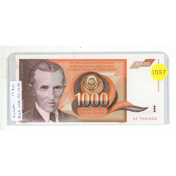 Yugoslavia. 1990 1000 Dinara. Uncirculated.