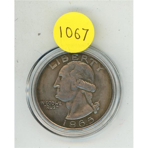 U.S. 1865 Fantasy Quarter.