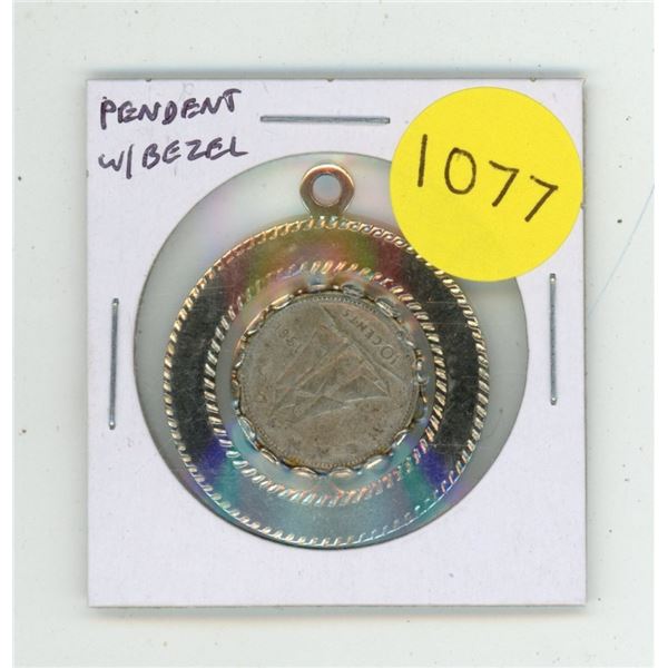 Coin Pendent with 2 Canadian 10 Cents: one silver, the other nickel.